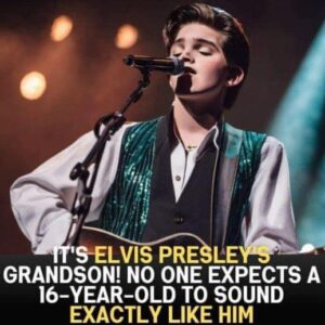 Elvis Presley’s grandson takes the stage and shows his talent. He even looks like his legendary grandfather