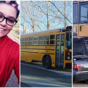 Teenager dies after crashing into school bus; then police find what she was holding.